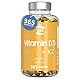 Vitamin D. (5000 IE) 365 Kapseln Vitamin D3 + K2 Hochdosiert Unterstützt Immun Und Knochenfunktion Hohe Konzentration Antioxidantien Antifettiga Weichkapseln Premium