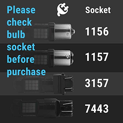 Syneticusa 3156 3157 Red Led Strobe Brake Lights Bulbs Super Bright Wedge High Power 3535 Led 12V Flashing Strobe Stop Lights Replacement For Cars, Truck #TOP5
