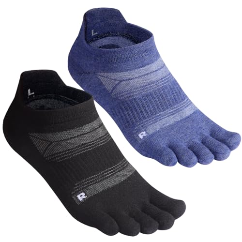 Image of HABITER Merino Wool Toe Socks for Men & Women-50% Merino Wool,No Show,Lightweight,Arch Support Hiking Socks,Running,Long Walk