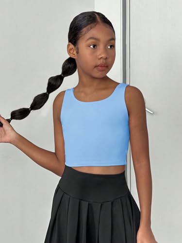 Image of WDIRARA Girl's Twist Back Sports Bras Backless Tank Top Workout Sports Shirts for Gym