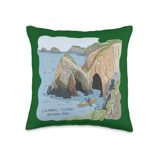 Channel Islands National Park Kayaking Cliff Throw Pillow