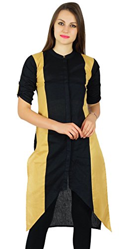 Bimba Womens Asymmetrical Kurta Regular Khadi Cotton Kurti Tunic Formal Clothing