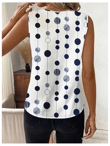 SOLY HUX Women's Summer Tank Tops Polka Dots V Neck Sleeveless Casual Going Out Top2