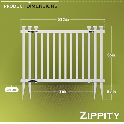 Zippity Outdoor Products ZP19038 Fence, Baskenridge Gate, White