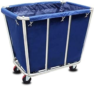 Carrito clasificador de ropa con ruedas para el hogar, hotel, salón de belleza, cesta de lavandería con ruedas para almacenamiento de ropa sucia (color: azul)