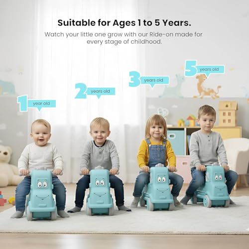 Image of Happy Bear Rider | Push car for 1-5 Years | Fun Indoor | Unlimited Fun for Little Ones | Rider for Kids Boys and Girls | Best Gift for Kids (Blue)