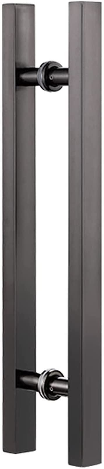 WDSOPK Sliding Barn Door Handle Square Entry Door Handle,Modern Steel Push Pull Door Handle for Shower Glass Sliding/Barn Door/Interior Exterior Door,Include Fittings/Black/120Cm