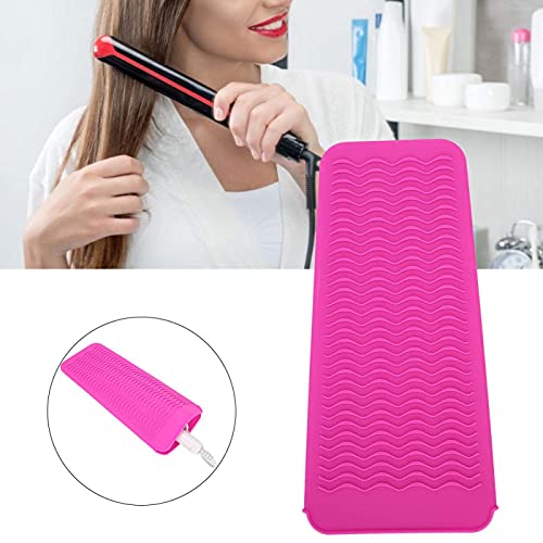 Funda para plancha de pelo, cubierta de silicona para rizador de viaje (Rojo rosa) miniatura 5