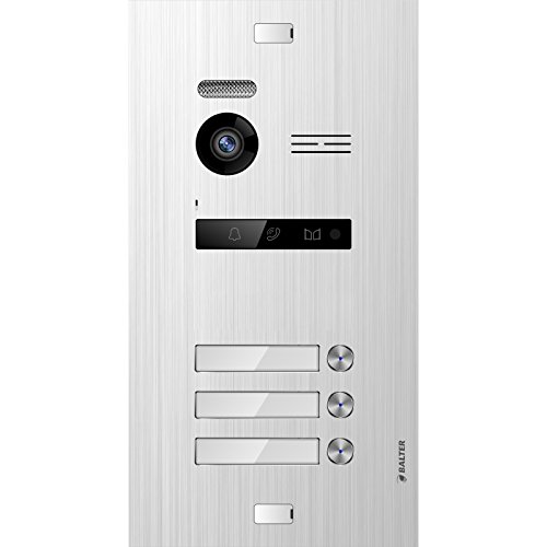 Balter EVO Video Türsprechanlage Zusatz Tüstation, Video Türklingel, 3 Familienhaus Klingel, Full HD, 2 Draht Bus, Gegensprechanlage mit 175° Weitwinkel