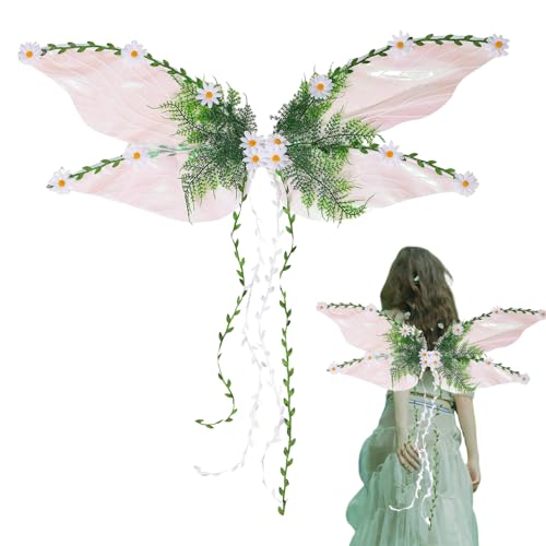 Ailes d'elfe pour cosplay et carnaval : déguisement féerique avec fleurs 3D