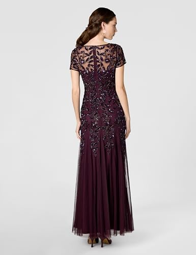 Image of Adrianna Papell Womens Floral Beaded Godet Gown