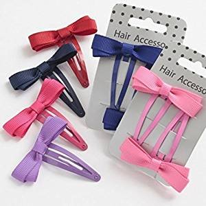 Girls Hair Snap Clip Bow Clips (assorted colours)