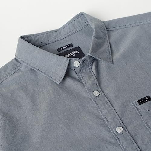 Image of Wrangler Men's Solid Blue Shirt