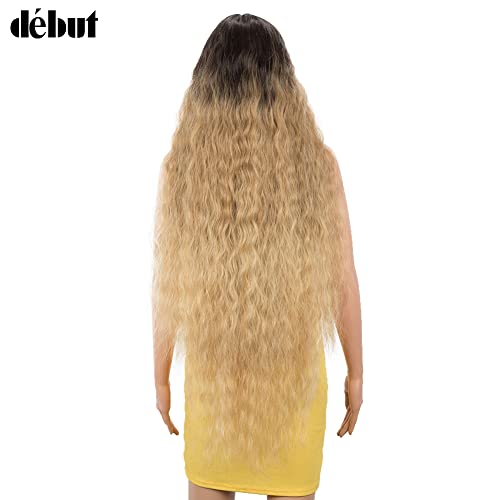 DÉBUT Lace Front Wig Super Long Wavy Wig for Women 41 inches 280g Synthetic Hair Heat Resistant Fiber 130% Density (41 inches - Image 3