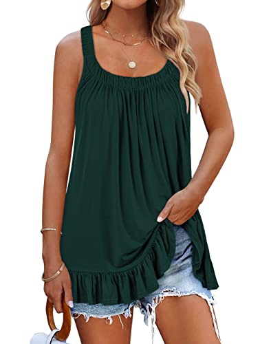 Bzb Women Tank Tops Loose Fit Spring Summer Tunic Maternity Camisole Dressy Green Xl #TOP1