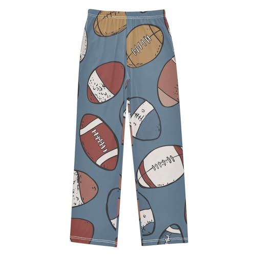 ZZXXB Retro Footballs Boys Long Pants Soft Trousers Elastic Waist Kids Lounge Bottoms with Pockets S-XL