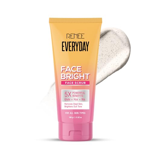 Image of RENEE Everyday Face Bright Face Scrub | Gently Exfoliates Dead Skin | Brightens Skin, Evens Skin Tone & Texture | Infused With Niacinamide, Glutathione & Hyaluronic Acid | 100g
