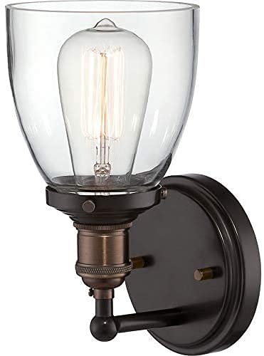 Image of Nuvo Lighting 60 /5514 Vintage Incandescent One Light Wall Sconce Cone Clear Glass Rustic Bronze