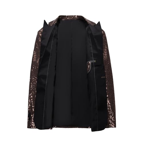 MOGU Mens Sequin Dress Suit Jacket Slim Fit Shiny Sport Coat Blazer for Party Prom Dance3