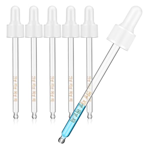 GLEAVI 6pcs Dropping Pipette: Liquid Pipettes Droppers Clear Medicine Eye Dropper for Essential Oil Crafts Science Laboratory
