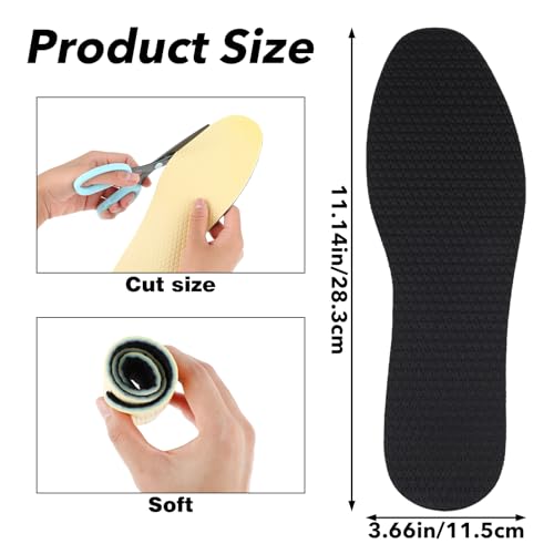 Image of Qianyu 2 Pairs Thin Inserts Barefoot Shoe Insoles Odour Eating Cuttable Shoe Inserts Absorbs Sweat Breathable Insoles Washable Everyday Comfort Replacement Insoles for Men 7-11 Women 4-8