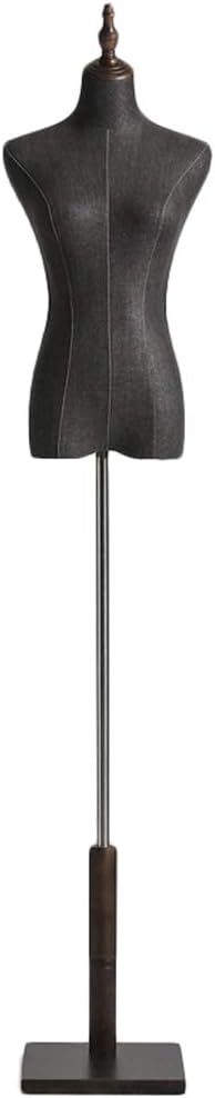 Female Dress Form Pinnable Mannequin Body Torso with Wooden Base Stand, Women's Clothing Model Display ，with Arms-S