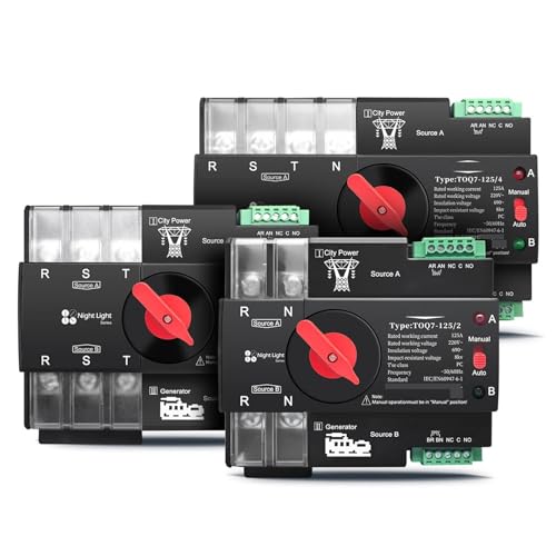 Sélecteur électrique inverseur source automatique triphasé 4P 100A 230V