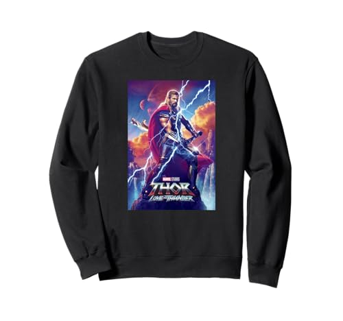 Sweat Marvel Thor Odinson noir avec imprimé affiche de film officiel pour homme
