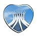 Hqiyaols Souvenir Brasile Catedral Metropolitana Brasilia Frigo Magnete A Forma di Cuore Cristallo Adesivo per Frigorifero Viaggio Regalo Collezione Souvenir