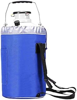 BuoQua Liquid Nitrogen Container Aluminum Alloy Liquid Nitrogen Tank Cryogenic Container with 3 Canisters and Carry Bag, white