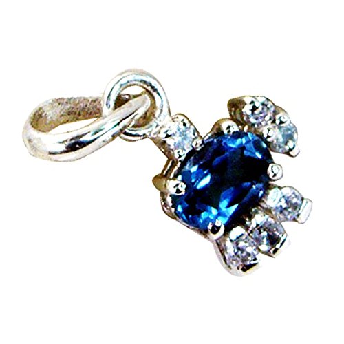 Pendentif topaze bleue argent 925 cadeau idéal anniversaire décembre
