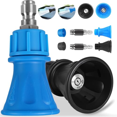 Dekeliy Pressure Washer Nozzle Guard,2 Pack 25 Degree/40 Degree Pressure Washer Nozzle with Protector Holder,High Efficiency Cleaning,Power Washer Tips with 1/4" Male Quick Connect,Stainless Steel
