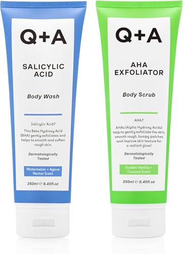Q+A AHA-Körperpeeling und Salicylsäure-Duschgel