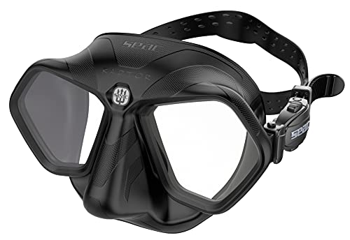 SEAC Raptor, Maschera Low Volume per Apnea e Pesca Subacquea, Nero