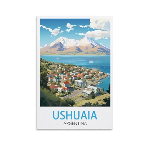 LHJOIUN Ushuaia Affiche de voyage vintage Argentine 20 x 30 cm Art moderne