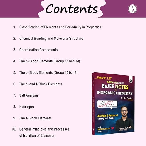 Image of PW EaJEE Handwritten Notes For Inorganic Chemistry By Om Pandey | Chapterwise and Topicwise Questions | Complete JEE Main & Advanced Syllabus | Handpicked PYQs