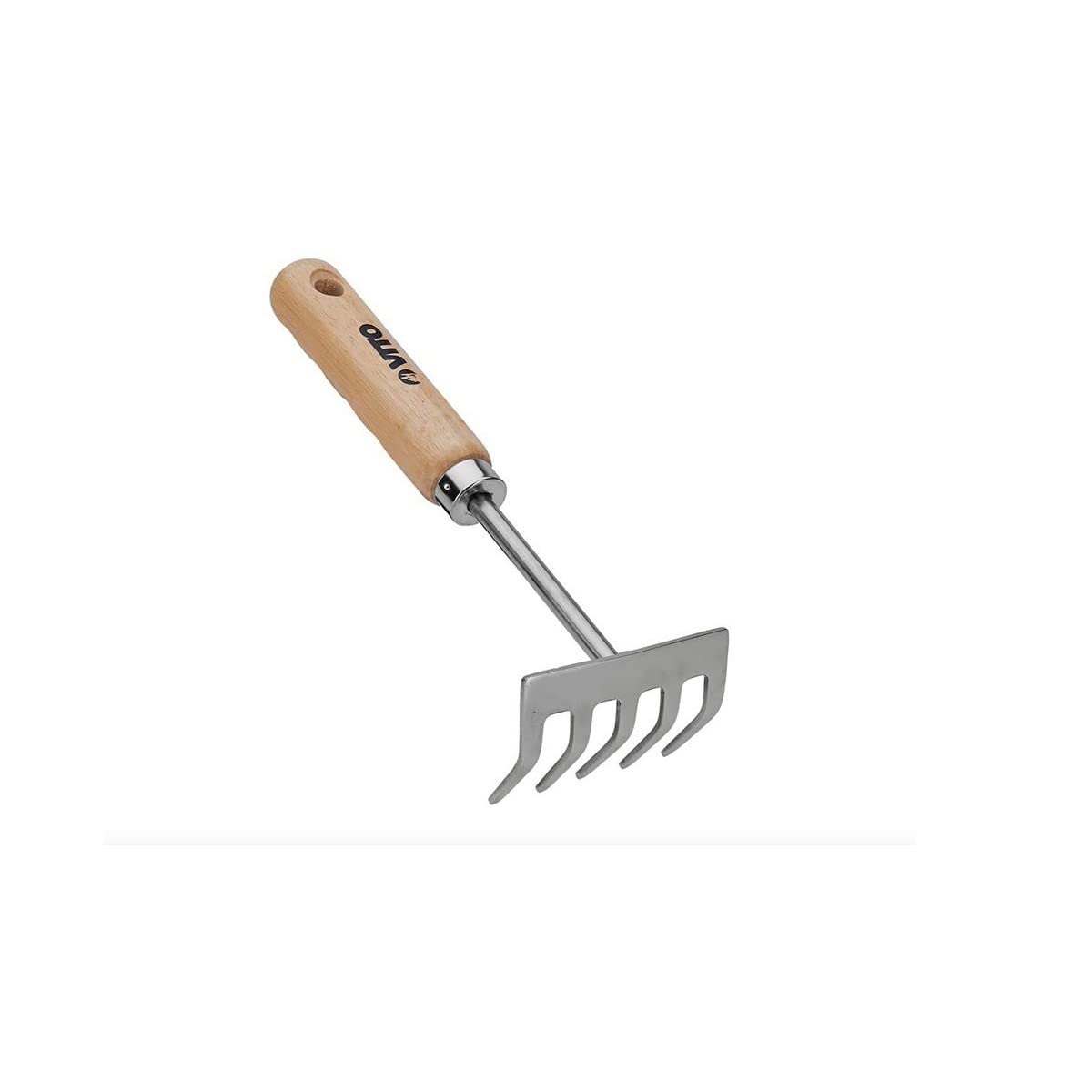 VITO - Kit 9 attrezzi da giardino manico in legno inox e ferro battuto a mano attrezzi da giardino
