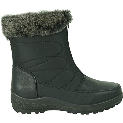 KOZI Canada Women Casual Ankle to Mid Calf Winter Boot KARLA and NINA Fur Boot Side Zipper Front Zipper Hook-and-Loop or Double Zipper Black4
