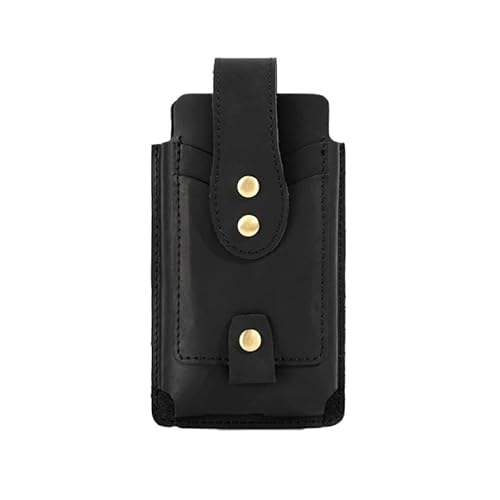 Leather Mobile Phone Waist Bag top Layer Outdoor Sports Retro Outing