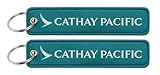Cathay Pacific Hong Kong HK Airways Airlines Asia Asian Airline Flag Carrier Aircraft Air Airplane Flight Keychain Key Tag Chain Fob Ring