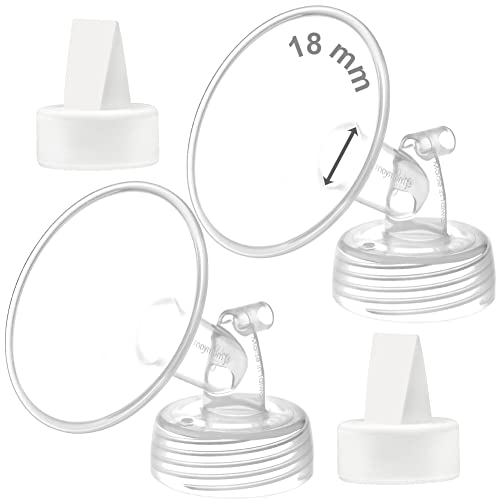 Image of Maymom 18mm Flange and Duckbill Valve Compatible with Spectra S1 Spectra S2 Spectra 9 Plus Not Original Spectra Pump Parts Replace Spectra S2 Pump Parts Spectra Flange Spectra Duckbill Valve