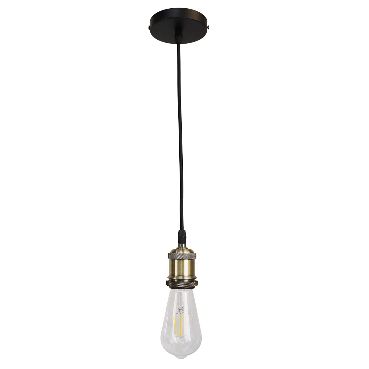 Hudi Fyier E27 Vintage Retro Pendant Light Chandelier Antique Edison Lamp Base 110-250V Copper Socket Adapter (Green Bronze)