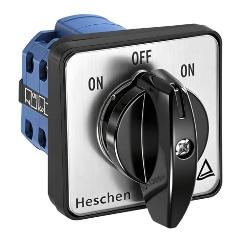 Interrupteur Rotatif Came Heschen SZW26-20/D202.2 – 660V 20A, 3 Positions ON-OFF-ON, 8 Bornes, CE