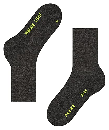 Image of FALKE Unisex Walkie Light Socks, Crew Length, Thick Sole, Hiking Sock, Breathable, Moisture-Wicking, Merino Wool, Grey (Smog 3150), 9-10, 1 Pair