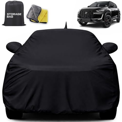 Image of for Nissan Magnite 100% Waterproof Car Cover for All Weather Protection with Mirror Pockets, Soft Cotton Lining, Triple Stitched with Adjustable Belt Bottom Elastic to Secure Fit