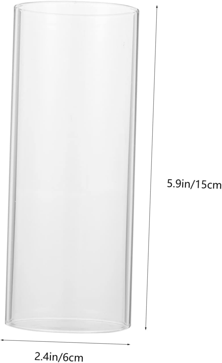 4pcs Decorative Glass Candle Lampshade Protective Covers Candle Tube Holder for Living Room