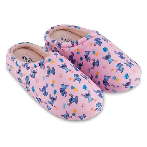 Disney Ladies Lilo and Stitch Clog Slippers - Ladies Classic Lilo and Stitch Slip On Clog Slippers Soft House Slippers