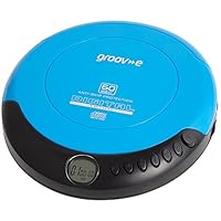 groov e RETRO Compact CD Player - Personal Music Player with CD-R & CD-RW Playback - Anti-Skip Protection, Programmable Tracks - Earphones Included - Micro-USB or Battery Powered - Blue