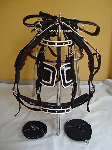 Leather Ride Synthetic Driving Harness for Single Horse with Designer Weaving On Saddle (Brown)