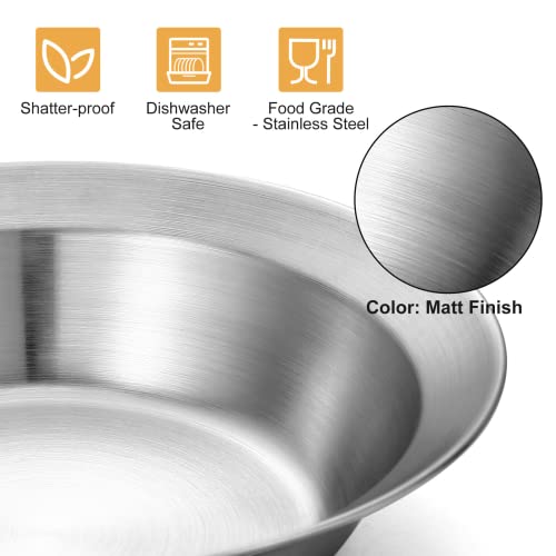 Odoland Campingbesteck Set Geschirrset 7 PCS aus Edelstahl Tafelservice mit Etui Messer Gabel Löffel Teller Kaffeebecher ideal für 1 Person Outdoor Reisen Wandern Camping